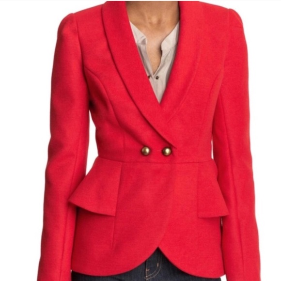 red peplum jacket